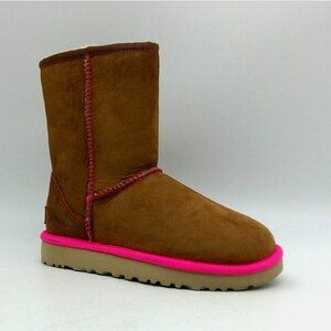 UGG Size 5 Classic Short II Neon Pink & Brown 1016865-CHE  36 EU NIB